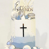 Νέες παραλαβές Christian Cross Cake Topper Acrylic Cake Decorations God Bless Cake Topper Party for Baking Cake Party Supplies