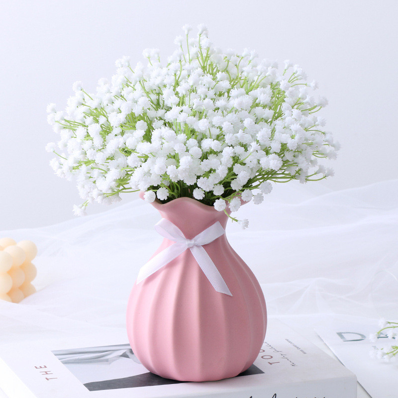 20 cm balti ģipsofilas mākslīgie ziedi kāzu pušķis, dekorācijas, plastmasas zīdaiņu elpa, viltus ziedu mājas dekors