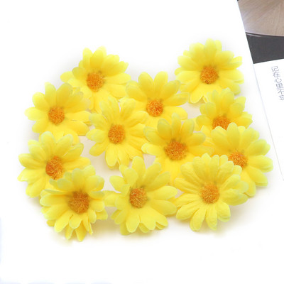 50/100 gab. Saulespuķu margrietiņas mākslīgie ziedi dekoratīvām kāzu ballītēm vainags Ziemassvētku amatniecība Mājas aksesuāri Viltus zieds