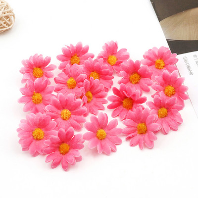 50/100 gab. Saulespuķu margrietiņas mākslīgie ziedi dekoratīvām kāzu ballītēm vainags Ziemassvētku amatniecība Mājas aksesuāri Viltus zieds