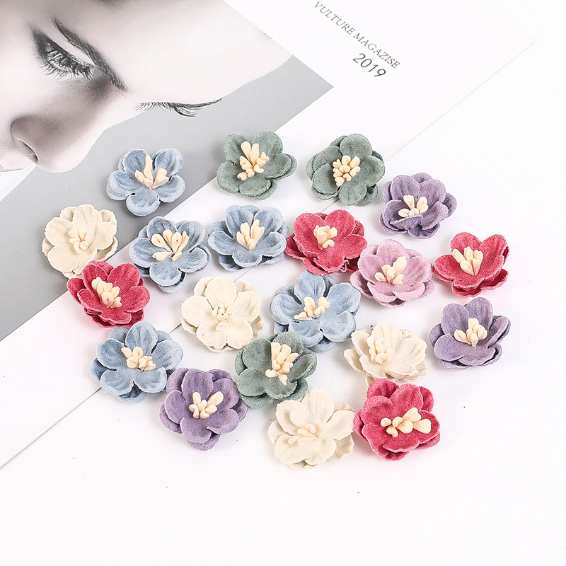 10/20/50 db mesterséges mikroszálas virágok mini virágok esküvői dekorációkhoz barkács koszorú fejdísz klip Kiegészítők Hamis virág