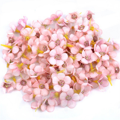 50 τμχ 2 εκ. Πολύχρωμο Mini Silk Artificial Flower Head For Margarita Wedding Decoration Garland Handmade DIY Scrapbooking Craft
