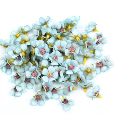 50 τμχ 2 εκ. Πολύχρωμο Mini Silk Artificial Flower Head For Margarita Wedding Decoration Garland Handmade DIY Scrapbooking Craft