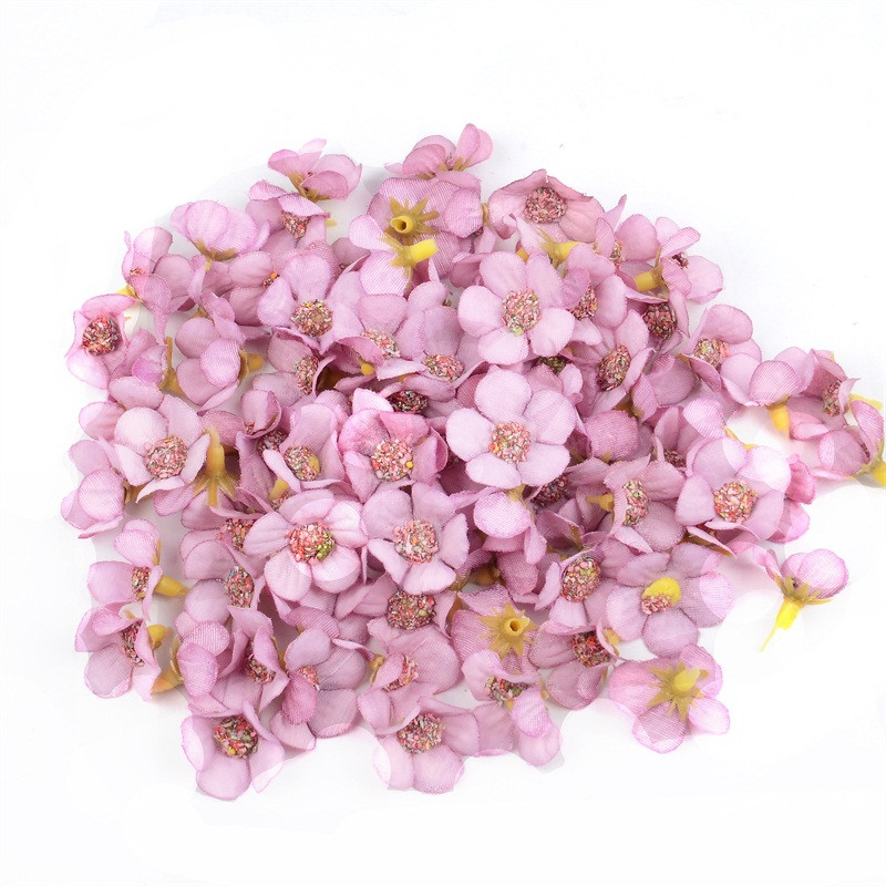 50 τμχ 2 εκ. Πολύχρωμο Mini Silk Artificial Flower Head For Margarita Wedding Decoration Garland Handmade DIY Scrapbooking Craft