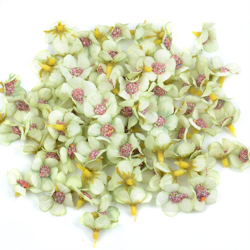 50 τμχ 2 εκ. Πολύχρωμο Mini Silk Artificial Flower Head For Margarita Wedding Decoration Garland Handmade DIY Scrapbooking Craft