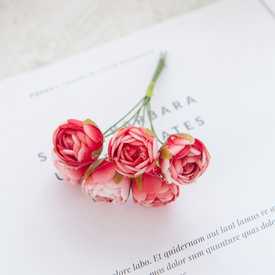 6/18GAB Mākslīgie ziedi putuplasta MINI rožu pušķis Mājas dārza rotājums Jaunais gads Ziemassvētku vītne roku darbs festivāls Kāzas