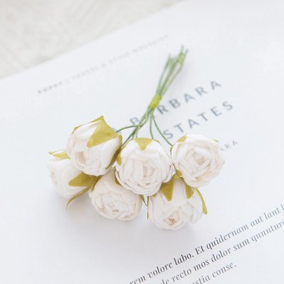 6/18GAB Mākslīgie ziedi putuplasta MINI rožu pušķis Mājas dārza rotājums Jaunais gads Ziemassvētku vītne roku darbs festivāls Kāzas