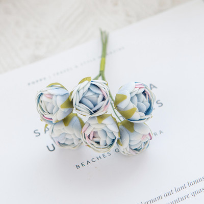 6/18GAB Mākslīgie ziedi putuplasta MINI rožu pušķis Mājas dārza rotājums Jaunais gads Ziemassvētku vītne roku darbs festivāls Kāzas