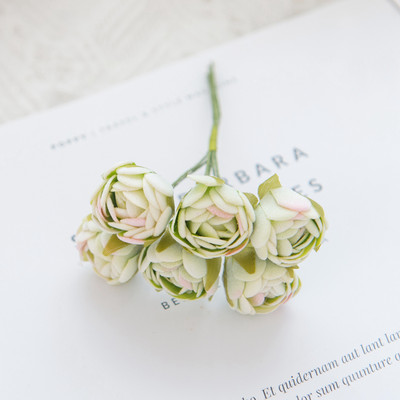 6/18GAB Mākslīgie ziedi putuplasta MINI rožu pušķis Mājas dārza rotājums Jaunais gads Ziemassvētku vītne roku darbs festivāls Kāzas