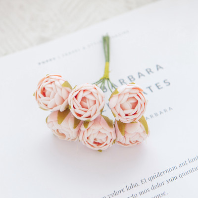 6/18GAB Mākslīgie ziedi putuplasta MINI rožu pušķis Mājas dārza rotājums Jaunais gads Ziemassvētku vītne roku darbs festivāls Kāzas