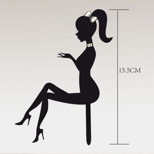 Roosa akrüülpitsist printsess palju õnne sünnipäevaks koogipea, must elegantne kontsaga daami koogitops Magusad pulmapeo torditarbed