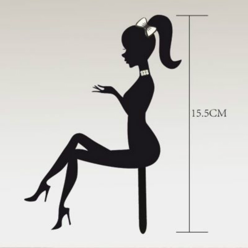 Roosa akrüülpitsist printsess palju õnne sünnipäevaks koogipea, must elegantne kontsaga daami koogitops Magusad pulmapeo torditarbed