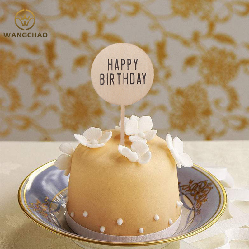 10 bucăți din lemn pentru tort pentru mulți ani, cu litere acrilice, pentru petreceri, pentru decorațiuni pentru tort negru, pentru la mulți ani