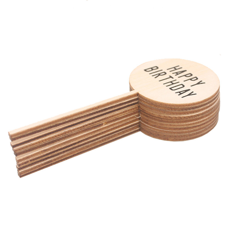 10 bucăți din lemn pentru tort pentru mulți ani, cu litere acrilice, pentru petreceri, pentru decorațiuni pentru tort negru, pentru la mulți ani