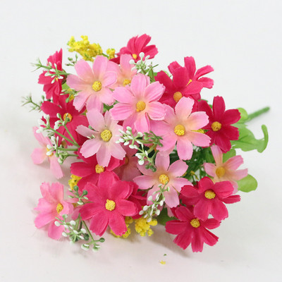 JAROWN szimulációs virág kis százszorszép 7 ágú Cosmos hamis virág esküvői dekoráció otthoni dekoráció nappali selyemvirág