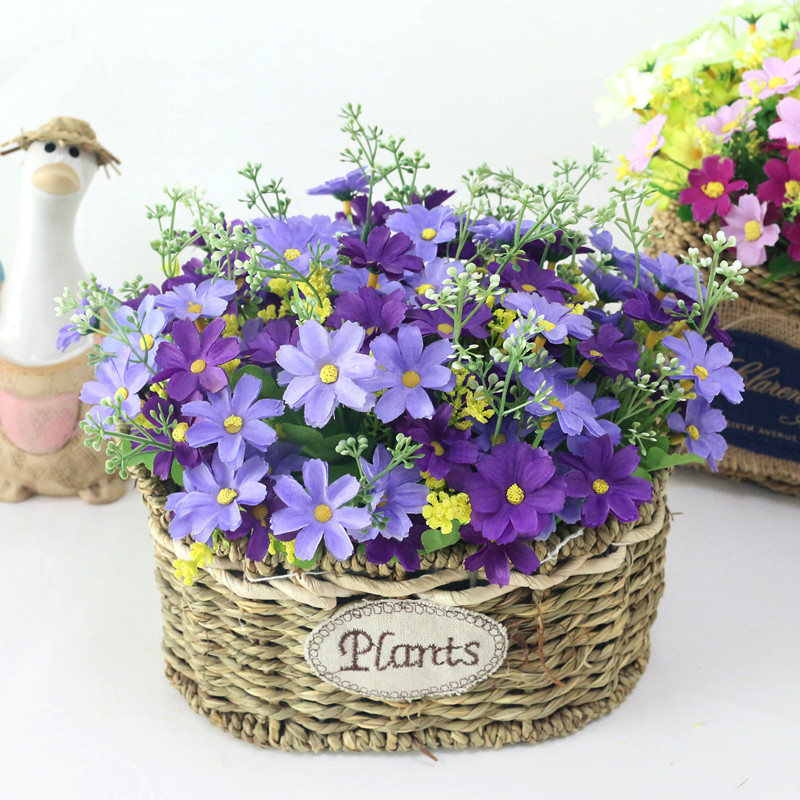 JAROWN szimulációs virág kis százszorszép 7 ágú Cosmos hamis virág esküvői dekoráció otthoni dekoráció nappali selyemvirág