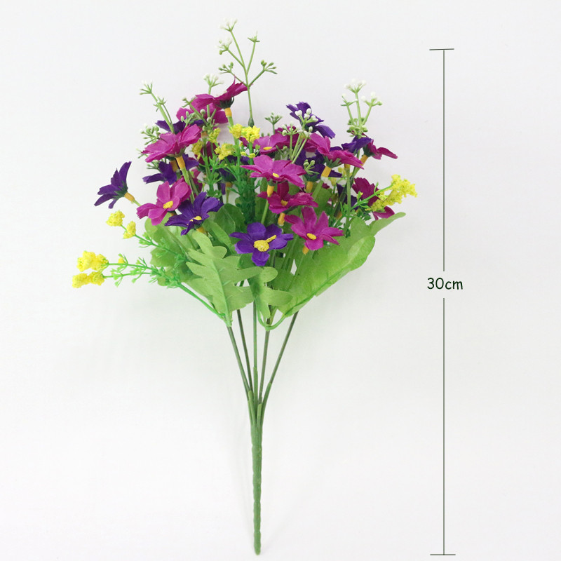 JAROWN szimulációs virág kis százszorszép 7 ágú Cosmos hamis virág esküvői dekoráció otthoni dekoráció nappali selyemvirág