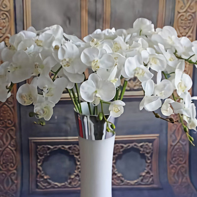 1 db selyem pillangó orchidea művirág csokor esküvői lakberendezéshez Real Touch Phalaenopsis hamis virágok bazsarózsa rózsa