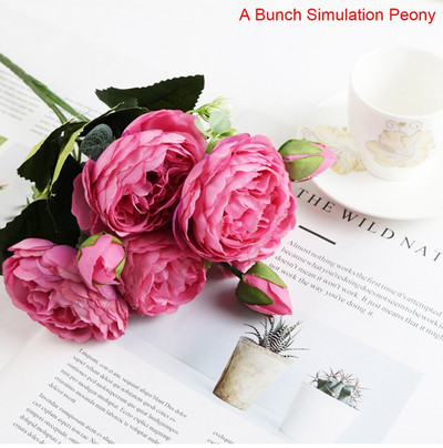 1 gab zīda tauriņu orhideju mākslīgo ziedu pušķis kāzu mājas dekorēšanai Real Touch Phalaenopsis viltoti ziedi peoniju roze