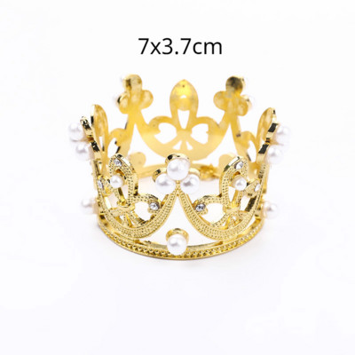 Χρυσή Ασημένια Μπάλα Αστέρι Happy Birthday Cake Topper Lovely Crown Cake Top Flag Διακοσμήσεις για αγόρια γενεθλίων γάμου προμήθειες
