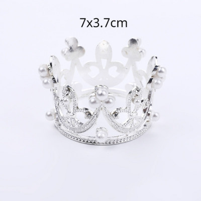 Χρυσή Ασημένια Μπάλα Αστέρι Happy Birthday Cake Topper Lovely Crown Cake Top Flag Διακοσμήσεις για αγόρια γενεθλίων γάμου προμήθειες