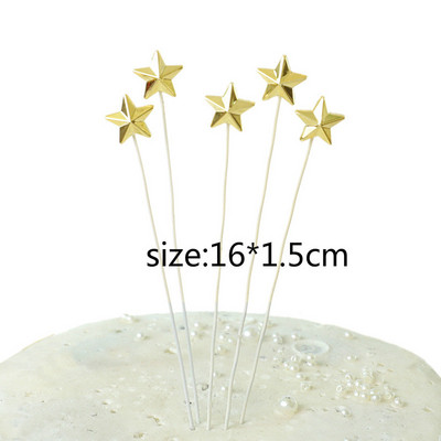 Χρυσή Ασημένια Μπάλα Αστέρι Happy Birthday Cake Topper Lovely Crown Cake Top Flag Διακοσμήσεις για αγόρια γενεθλίων γάμου προμήθειες