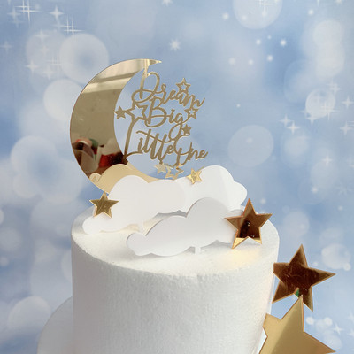 9 τμχ/σετ Acrylic Moon Cloud Star Happy Birthday Cake Topper Kids Baby Shower Dream Cake Decoration Party Supplies Παιδικές μπομπονιέρες