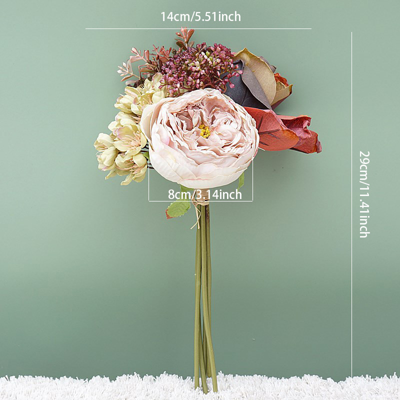 Sarkani mākslīgā zīda ziedi lielas peonijas pušķis augstas kvalitātes mājas dekorēšana rudens kāzu izkārtojums Ziemassvētku liels viltots augs