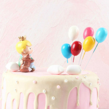 6 бр./торба Смесени цветове Покритие за торта с балон от пяна Честит рожден ден Покривки за торта Декорация за бебешко парти Декорации за торта за сватбено тържество