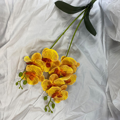 2 ágú orchidea leveles művirággal Phalaenopsis hamis cserepes növény esküvői virágkötészeti kellékek Otthoni belső dekoráció