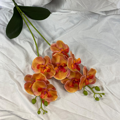 2 ágú orchidea leveles művirággal Phalaenopsis hamis cserepes növény esküvői virágkötészeti kellékek Otthoni belső dekoráció