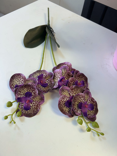 2 ágú orchidea leveles művirággal Phalaenopsis hamis cserepes növény esküvői virágkötészeti kellékek Otthoni belső dekoráció