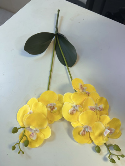 2 ágú orchidea leveles művirággal Phalaenopsis hamis cserepes növény esküvői virágkötészeti kellékek Otthoni belső dekoráció