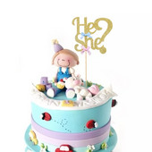12 gab. Kūka dzimumam Atklāt Zēns Meitene Drēbes Cupcake Viņš vai viņa Baby Shower Cake Topper Dzimums Reveal Party Supplies