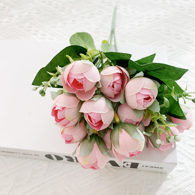 YRMSF Artificial Flowers 12 Head Pink Silk Peony Artificial Fake Flower for DIY Wedding Party Bride Home Plant Decoration Flower