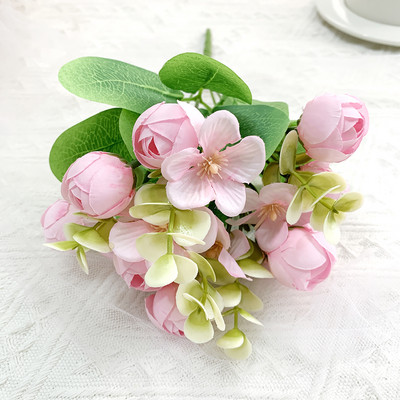 YRMSF Artificial Flowers 12 Head Pink Silk Peony Artificial Fake Flower for DIY Wedding Party Bride Home Plant Decoration Flower