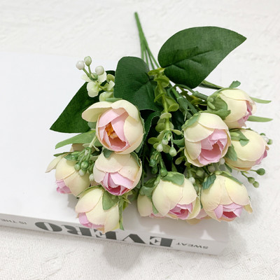 YRMSF Artificial Flowers 12 Head Pink Silk Peony Artificial Fake Flower for DIY Wedding Party Bride Home Plant Decoration Flower