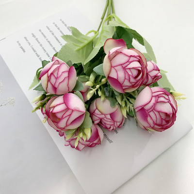 YRMSF Artificial Flowers 12 Head Pink Silk Peony Artificial Fake Flower for DIY Wedding Party Bride Home Plant Decoration Flower