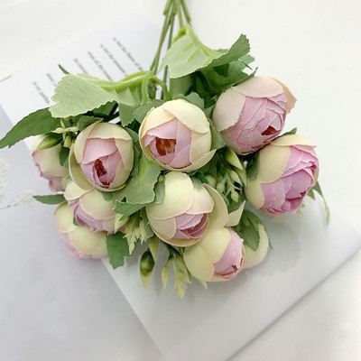 YRMSF Artificial Flowers 12 Head Pink Silk Peony Artificial Fake Flower for DIY Wedding Party Bride Home Plant Decoration Flower