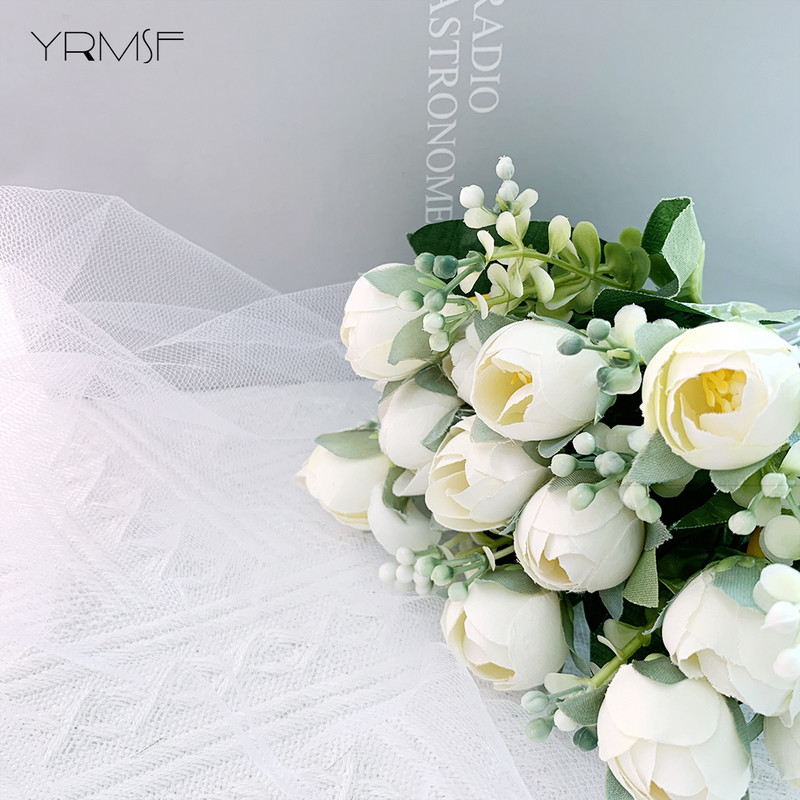 YRMSF Artificial Flowers 12 Head Pink Silk Peony Artificial Fake Flower for DIY Wedding Party Bride Home Plant Decoration Flower