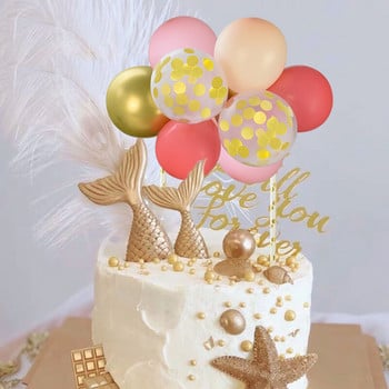10 бр. 5 инча балон с конфети Сватба Baby Shower Парти декорации Честит рожден ден Торта за торта Инструменти за декориране на торти