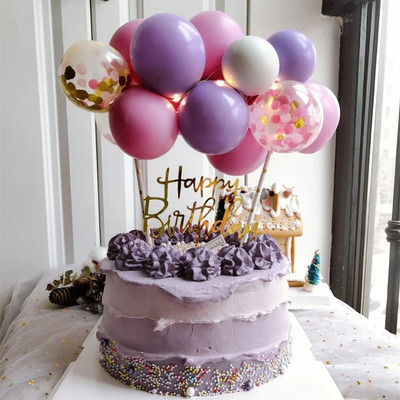 10 bucăți 5 inch Confetti Ballon Cake Topper Nunta Baby Shower Decoratiuni pentru petreceri La mulți ani Tort Topper Unelte pentru decorarea torturilor