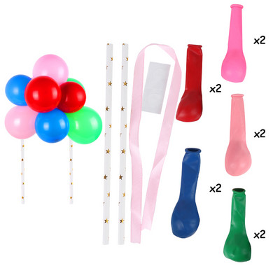 10 bucăți 5 inch Confetti Ballon Cake Topper Nunta Baby Shower Decoratiuni pentru petreceri La mulți ani Tort Topper Unelte pentru decorarea torturilor