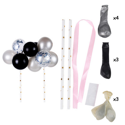 10 bucăți 5 inch Confetti Ballon Cake Topper Nunta Baby Shower Decoratiuni pentru petreceri La mulți ani Tort Topper Unelte pentru decorarea torturilor