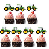 7τμχ Happy Birthday Cake Topper Construction Truck Excavator Θέμα Cupcake Baby Shower Decor Παιδικό πάρτι για τραπέζι