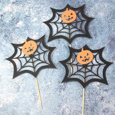 Priecīgu Helovīna kūku cepumu ķirbju spoku sikspārņu raganu spoku pils melna kaķa šausmu kūku toperi Helovīna ballītes cepšanas dekori