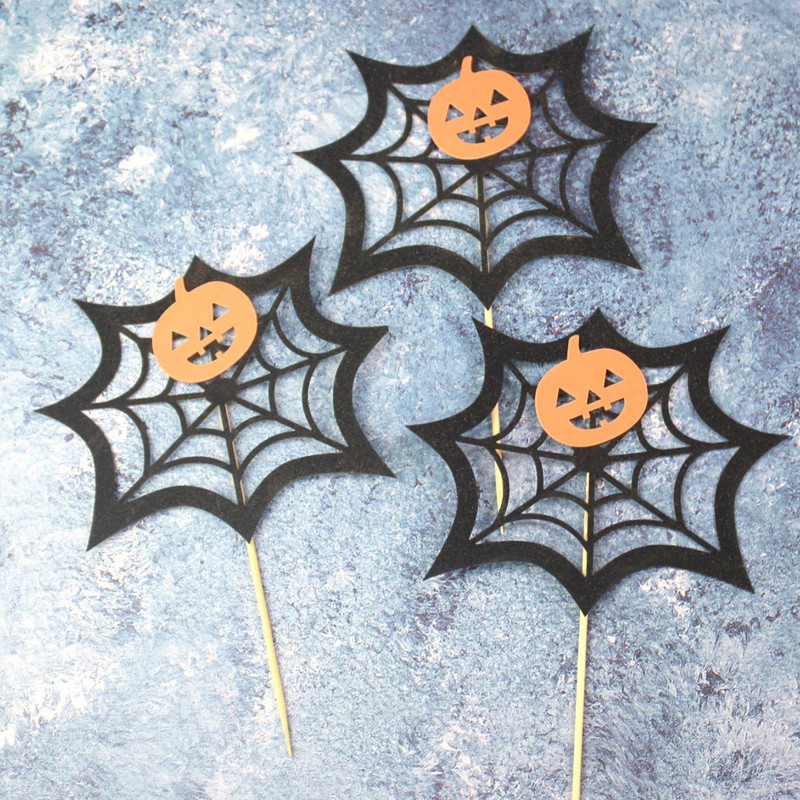 Priecīgu Helovīna kūku cepumu ķirbju spoku sikspārņu raganu spoku pils melna kaķa šausmu kūku toperi Helovīna ballītes cepšanas dekori