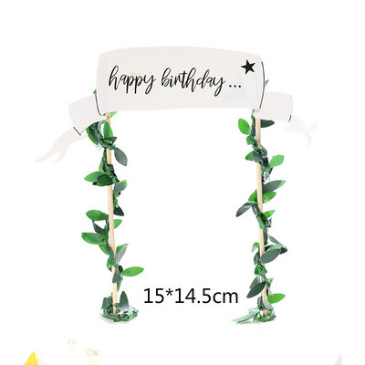 Θέμα δάσους Polymer Clay Deer Tree Vine Jungle Safari Party Παιδικές μπομπονιέρες Ζώο Happy Birthday Cake Topper Party Supplies