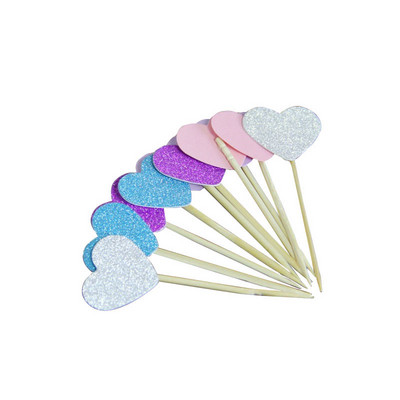 40 de bucăți multicolor în formă de inimă pentru cupcake cake topper autocolant steag pentru baby shower, nuntă, petrecere de aniversare, furnituri pentru decorarea casei