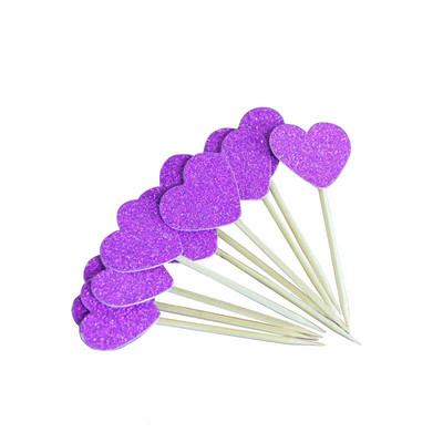 40 de bucăți multicolor în formă de inimă pentru cupcake cake topper autocolant steag pentru baby shower, nuntă, petrecere de aniversare, furnituri pentru decorarea casei